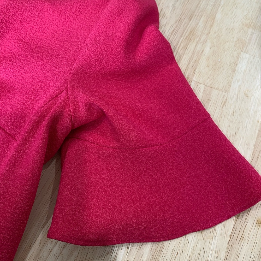 Karl Lagerfeld a hot Pink/Fuschia Asymmetrical Ruffled Mini Dress - Picture 6 of 8